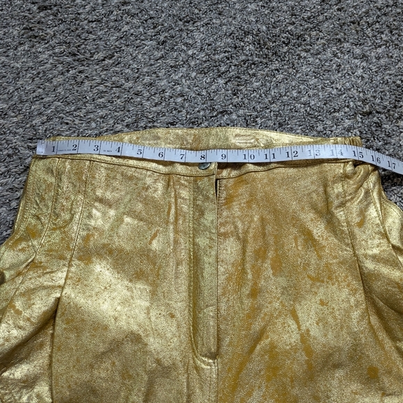 Vintage Distressed Gold Wide Leg Leather Pant 1X - Picture 14 of 14